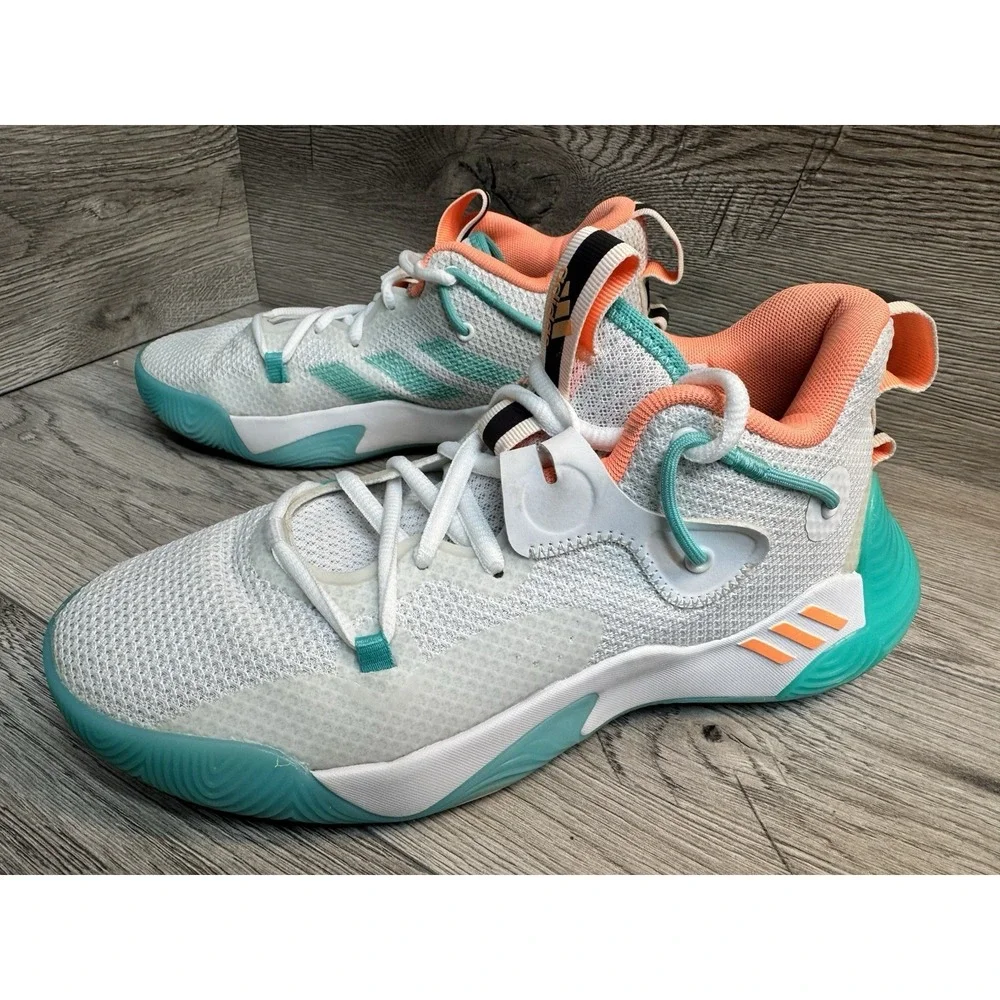 adidas Harden Stepback 3 Mens Basketball Shoes Size 6 White Green Sneakers